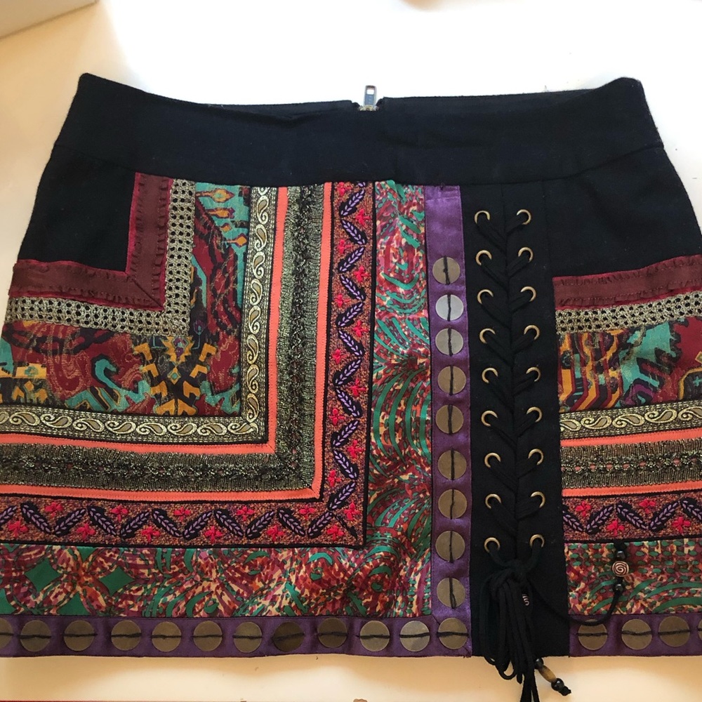 Nanette Lepore Tribal Beaded Skirt